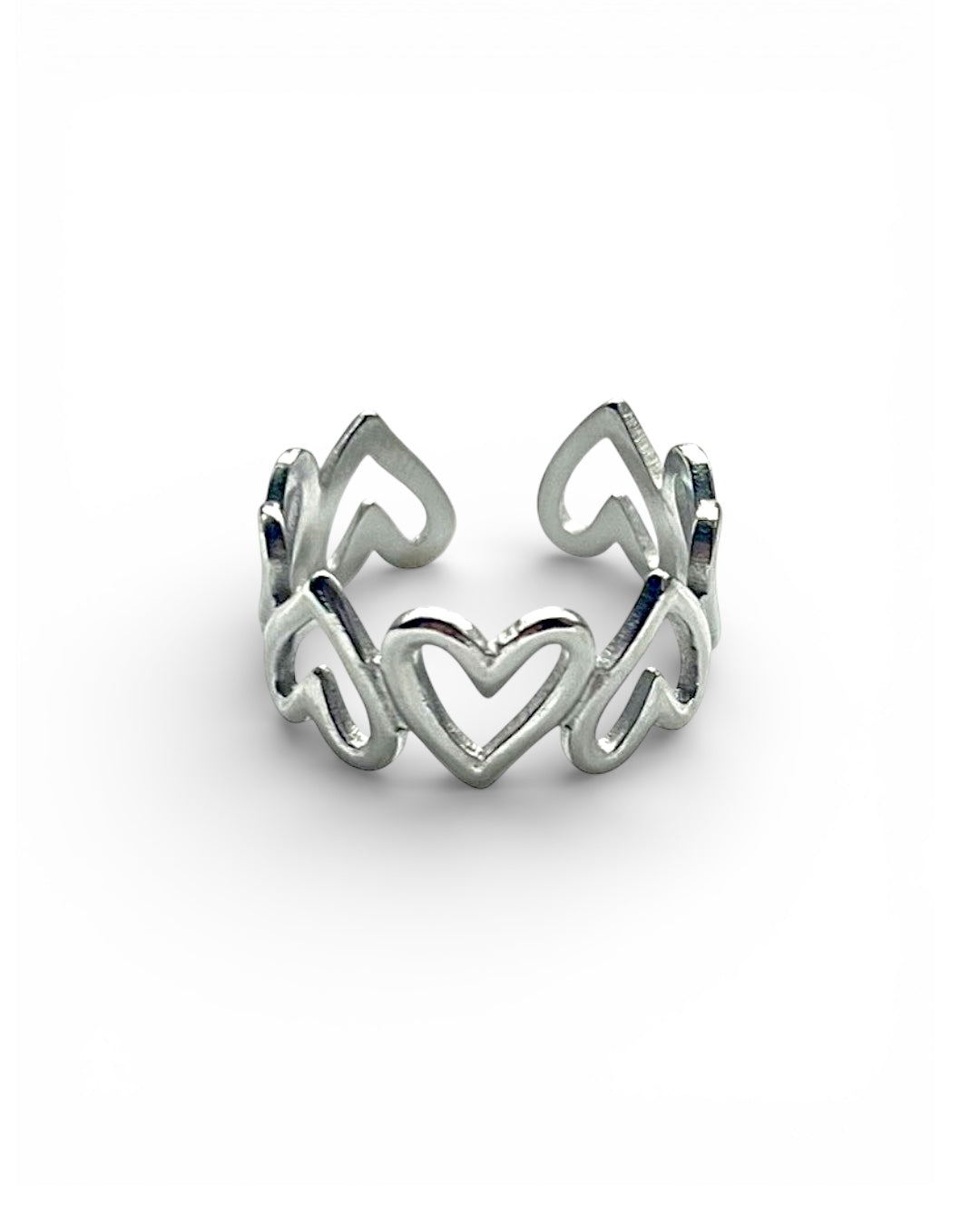 Silver Hearts Ring