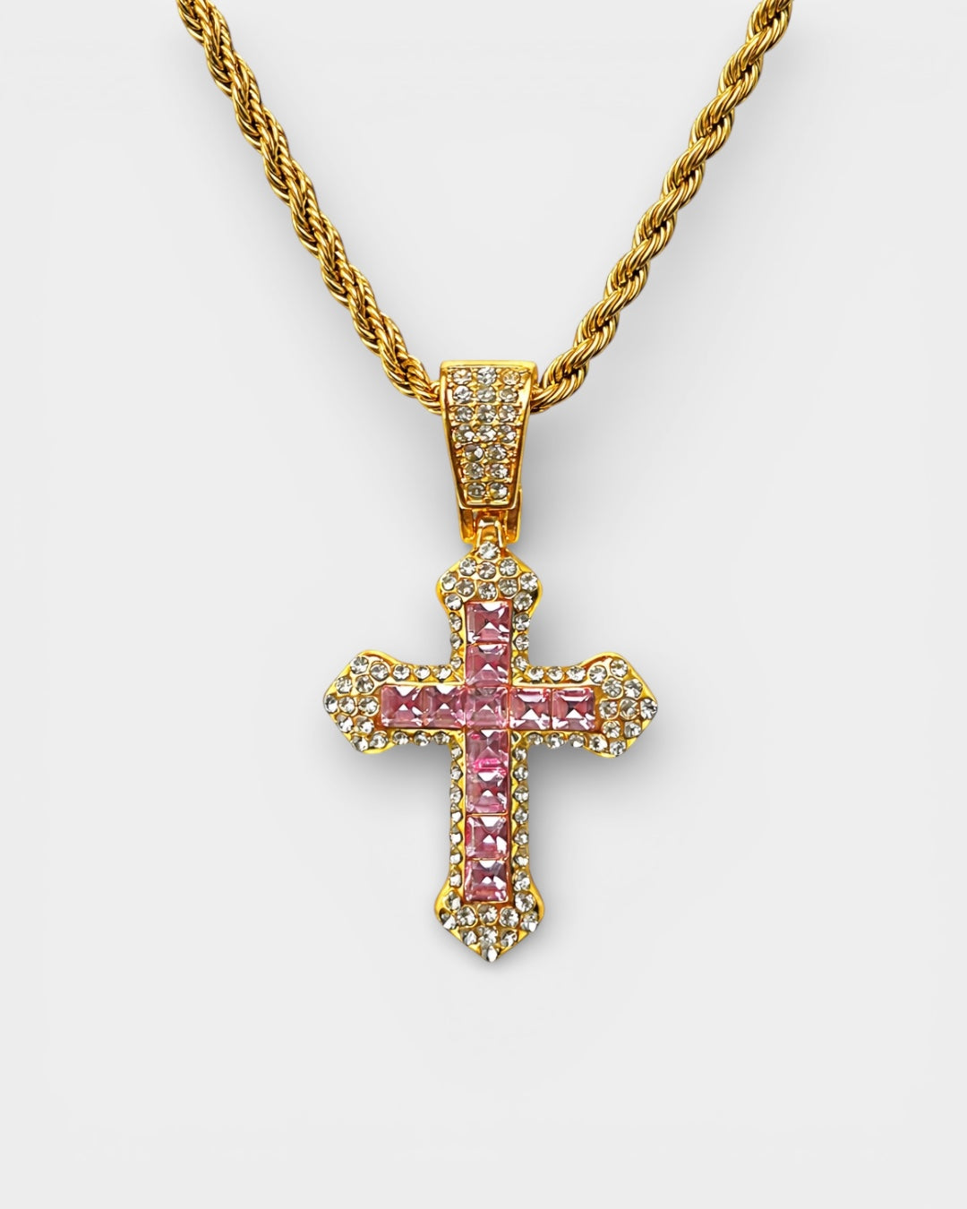 Rose Cross Pendant Necklace – Bellalua