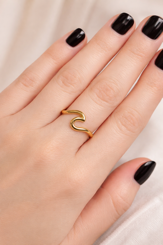 Golden Wave Ring
