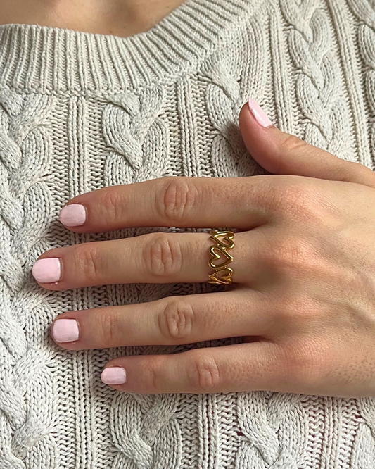 Gold Hearts Ring
