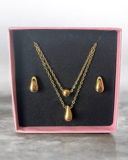 Teardrop set Necklace + Earrings