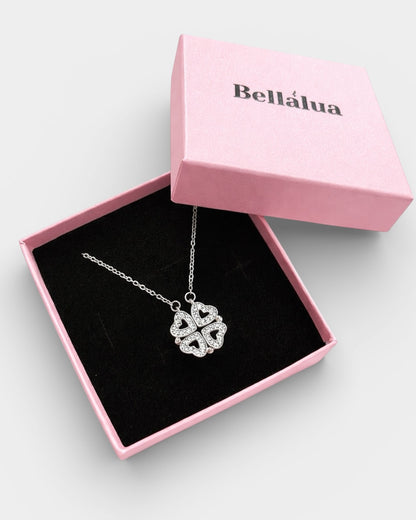 Silver Clover hearts necklace