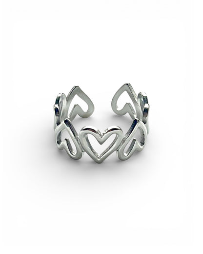 Silver Hearts Ring