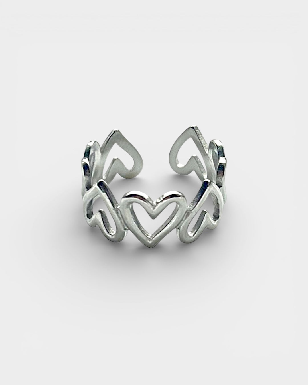 Silver Hearts Ring