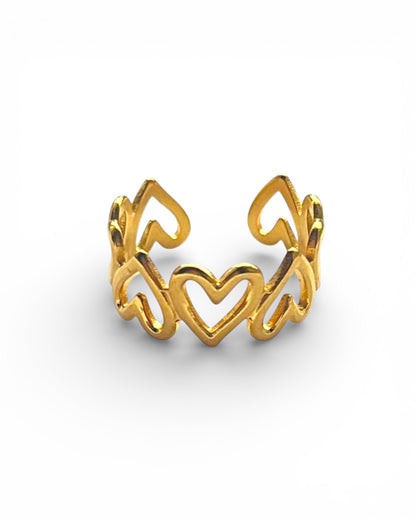 Gold Hearts Ring