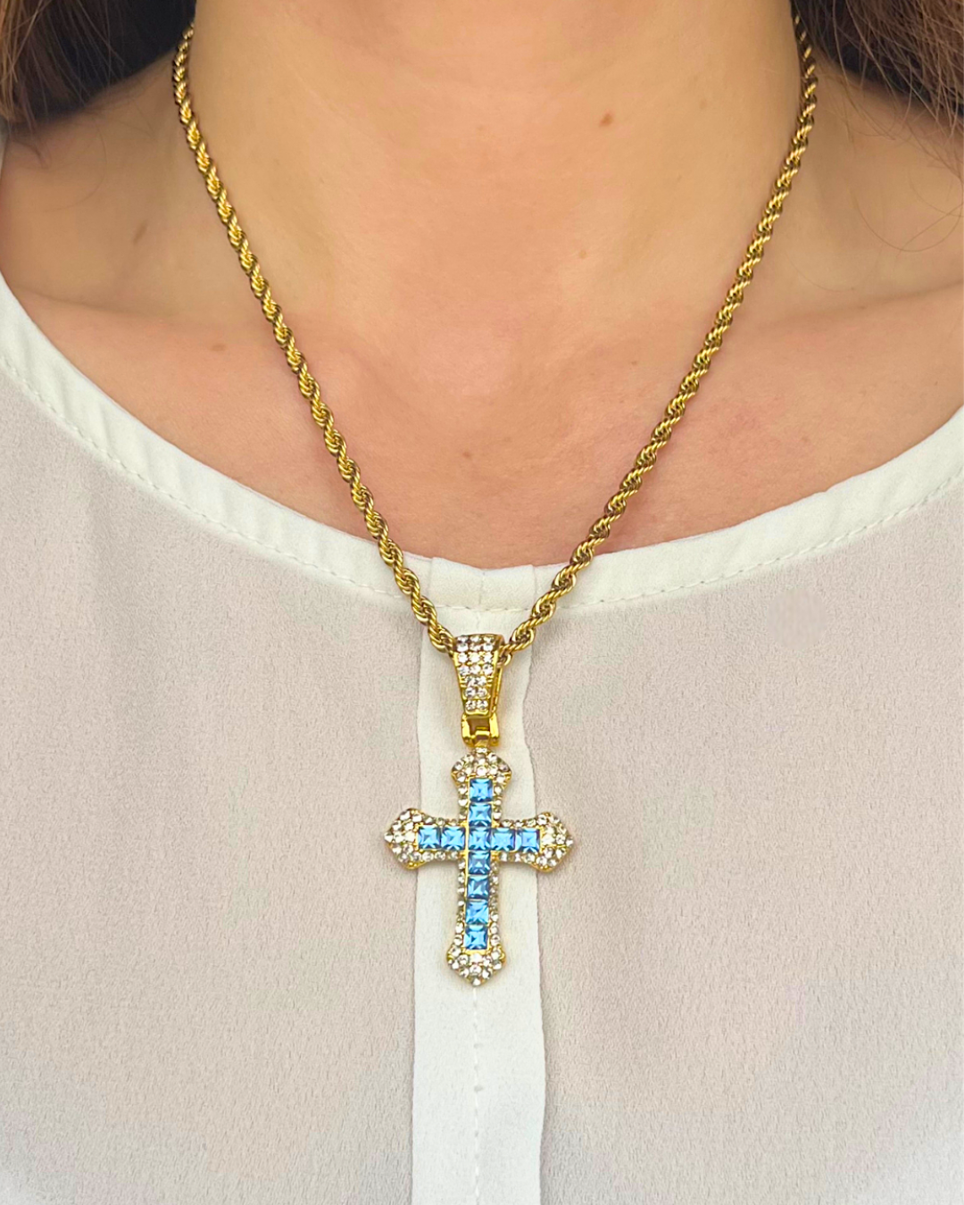 Blue Cross Pendant