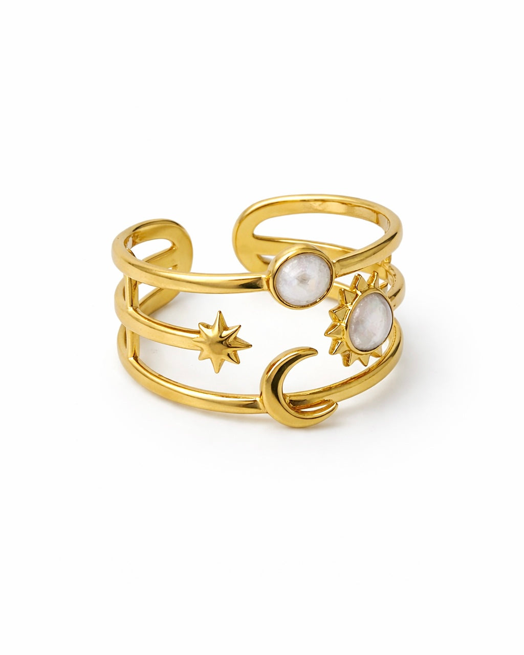 Golden White Celestial Ring