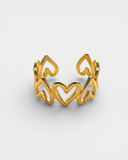 Gold Hearts Ring